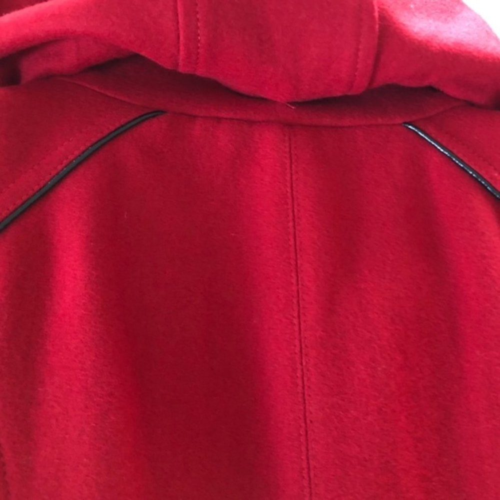 GUESS L NEW RED TOGGLE WOOL BLEND PEACOAT NWOT women's holiday Christmas cold - Picture 8 of 12